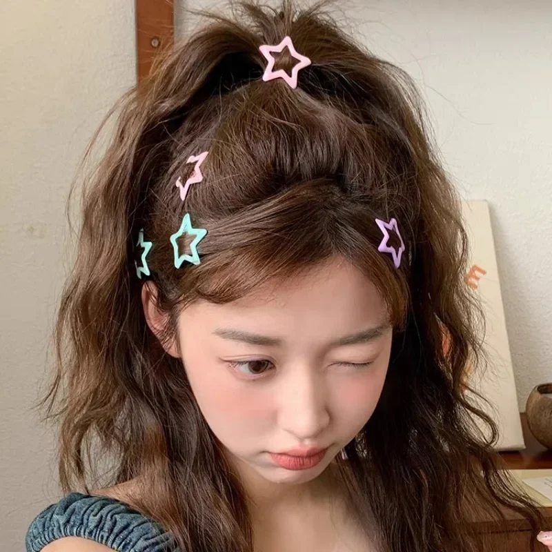 女の子と子供のためのスター形のヘアクリップ,かわいいヘッドウェア,かわいい髪の装飾,ファッションアクセサリー,y2k