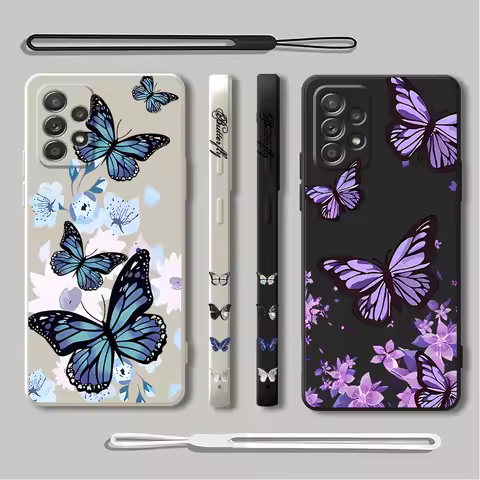 INS Retro Butterfly Phone Case for Samsung Galaxy A42 A52s A53 A11 A12 A13 A21s A22 A23 A24 A25 A32 A33 A34 A54 4G 5G Cover