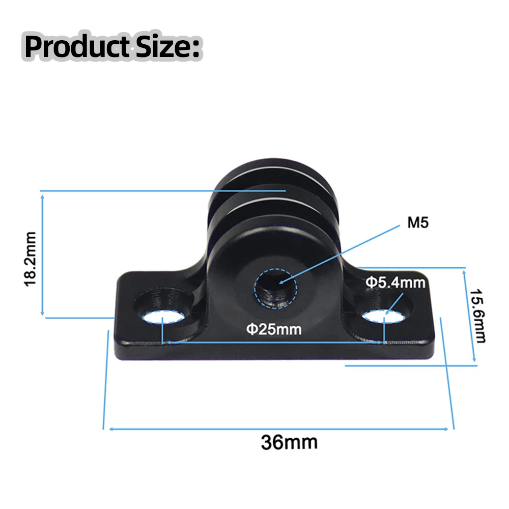 Aluminum Alloy Camera Mount Adapter with M5 Screw for GoPro Hero 13 12 11 10 9 DJI OSMO Action 5 4 3 Action Camera Accessories