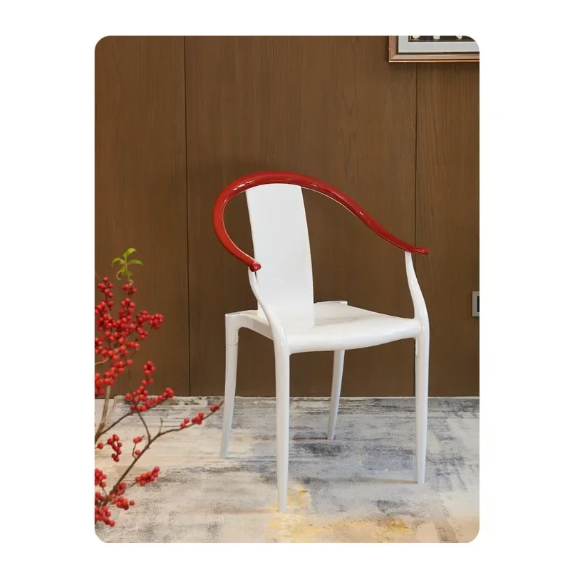 New Chinese transparent chair Taishi chair household armchair acrylic simple backrest armchair Nordic plastic dining