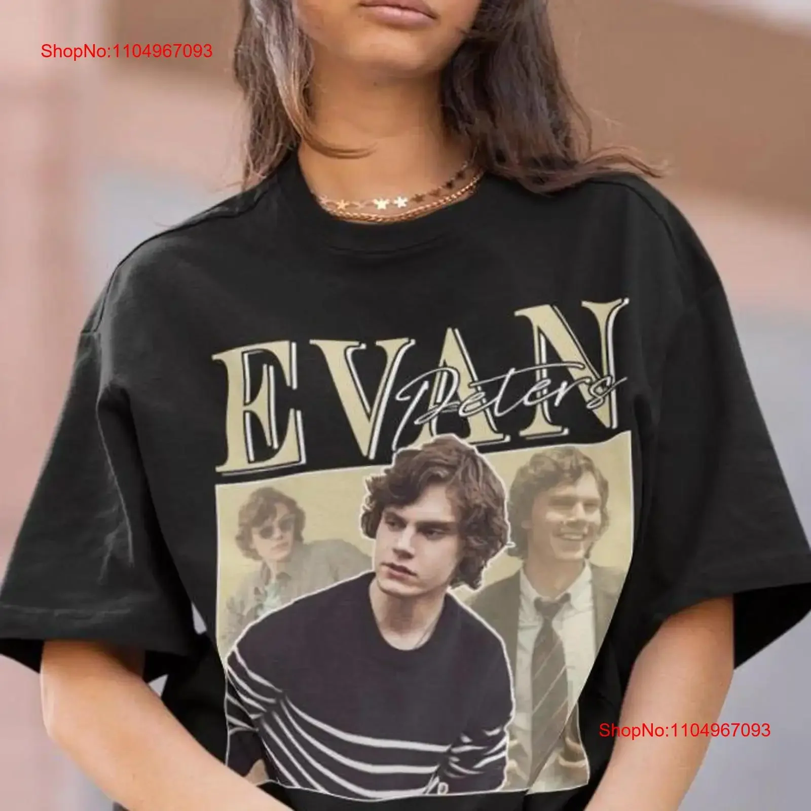 

Классическая футболка Evan Peters Vintage Homage, винтажная стираная удобная домашняя модная растянутая дизайнерская одежда, универсальная