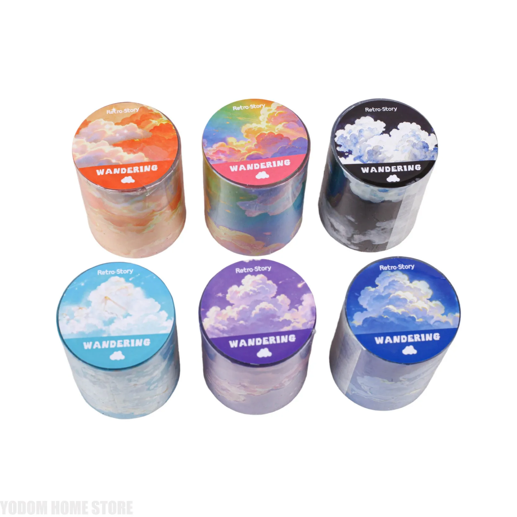 Aesthetic Sky Cloud PET Masking Tape 50mm Width 2m Length Decorative Washi Tape For DIY Scrapbook Planner Journal Stationery - view 6