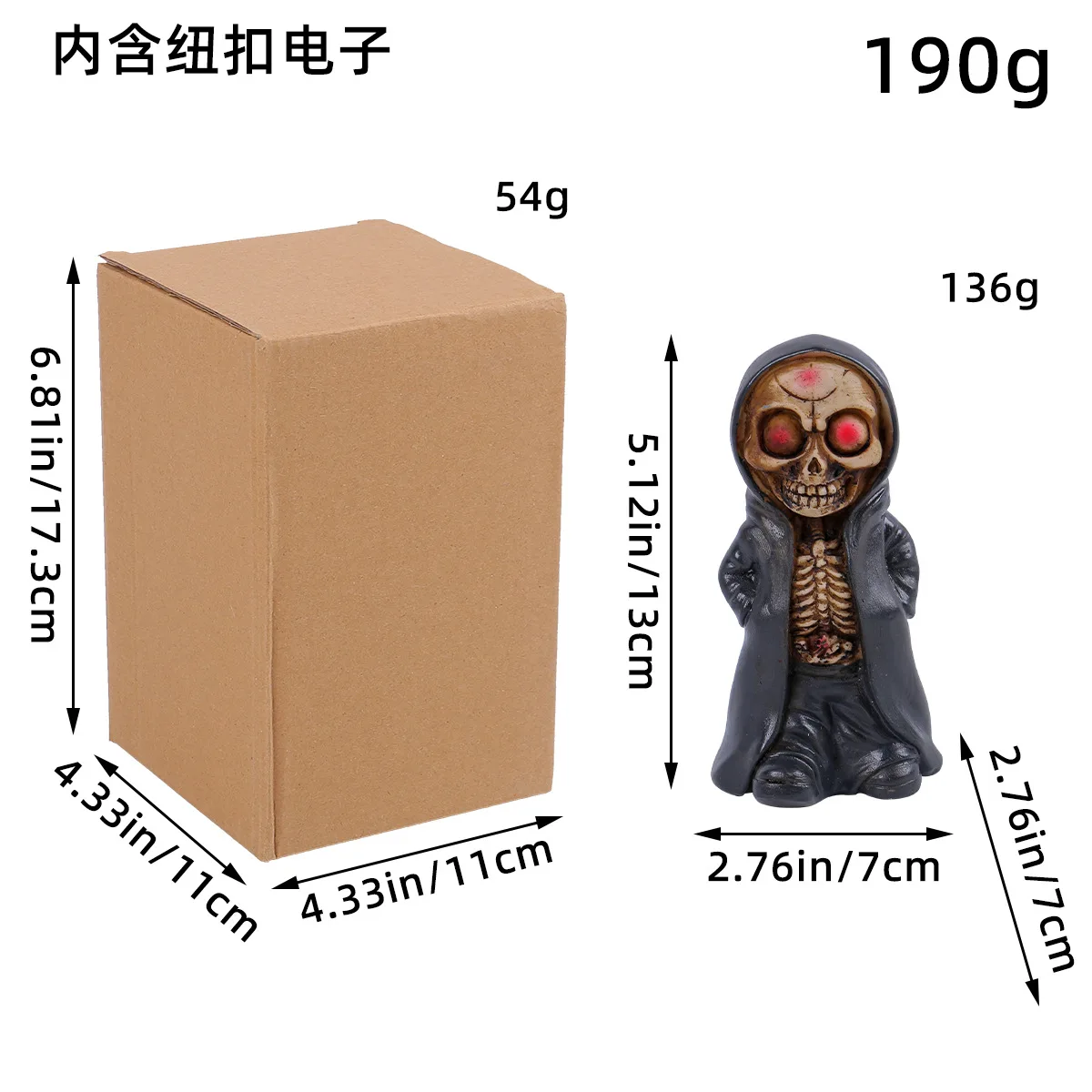 2025 New Horror Skull Statue for Halloween Celebration Home Decors Scary Long Hoodie Skeleton Resins Miniature Figurine Ornament