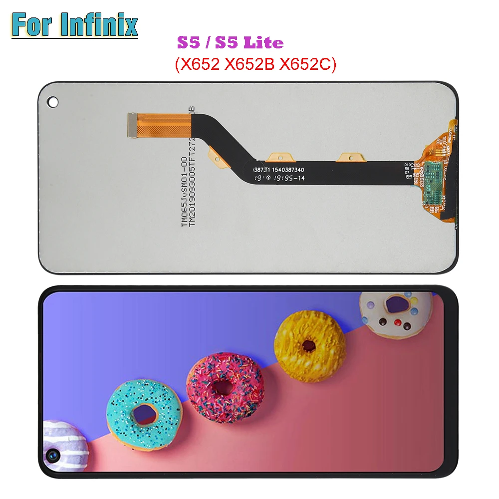 

TFT ЖК-экран для Infinix S5 X652/S5 Lite X652B X652C 6,6-дюймовый ЖК-дисплей с дигитайзером сенсорного экрана в полной сборке