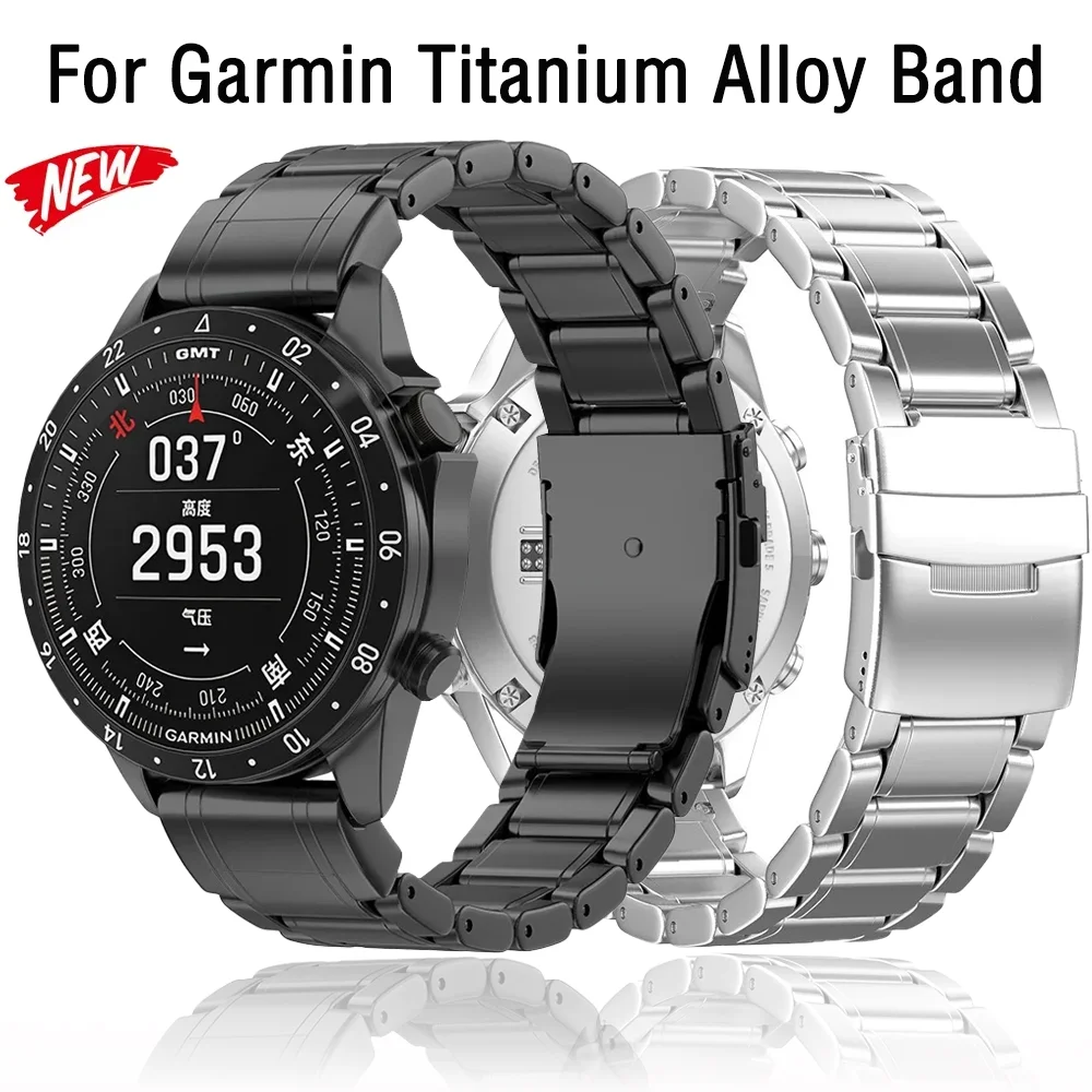 

Titanium Alloy Band for Garmin Aviator/Adventurer Strap Wristband Garmin Fenix 8/Tactix 47/51mm 6/7X Forerunner 970 965 570 265