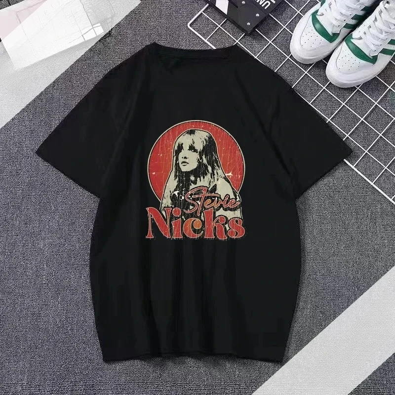 Fans T-shirts Retro Clothes Sweat Shirt Mens T-Shirts Stevie Nicks Retro Young Mystic T-Shirt   COTTON Cartoon New Arrival