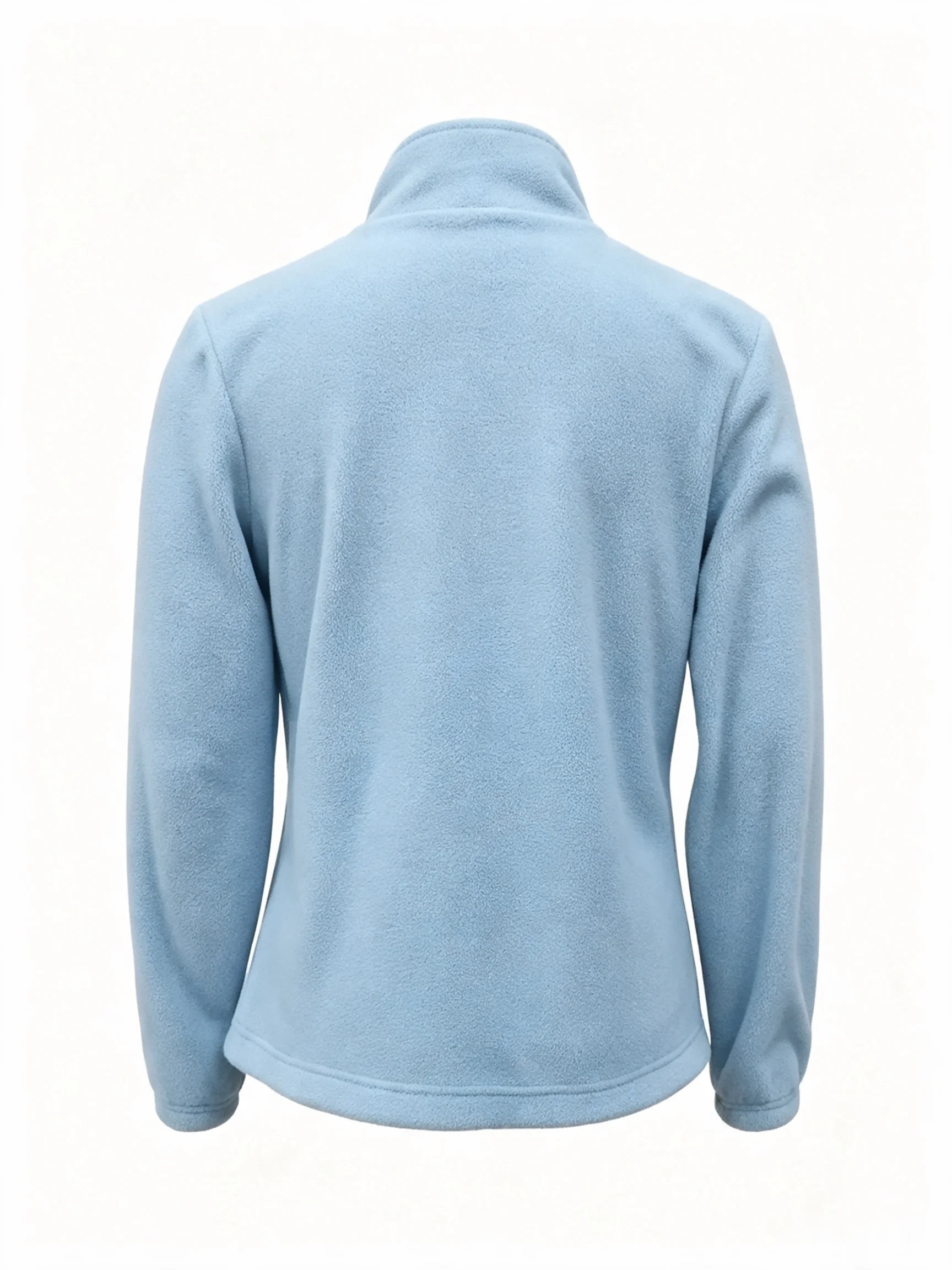 Damen Hellblaue Polar-Fleece-Jacke Stehkragen Vollreißverschluss Langarm Tasche Warme Lässige Outdoor-Fleece-Oberbekleidung – Detail 8