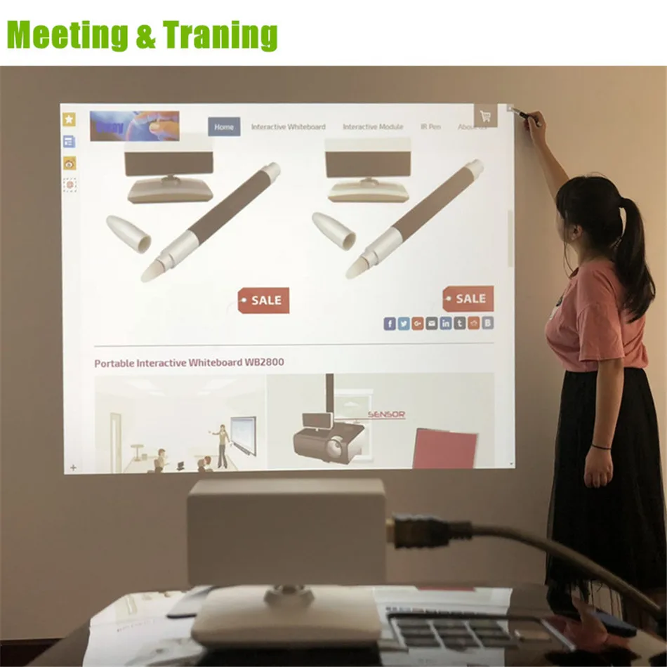 Portable Interactive Whiteboard WB2900A Anti Interference USB Smart Board Auto Calibration for Teaching Shool Classroom