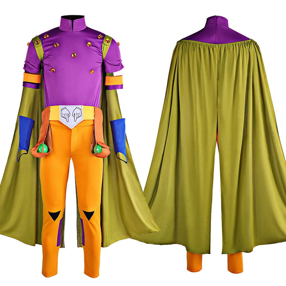 

Gyro Zeppeli JoJo Cosplay Bizarre Adventure Costume Green Cloak Purple Shirt Clothes Set Halloween Uniform Outfits Carnival Men