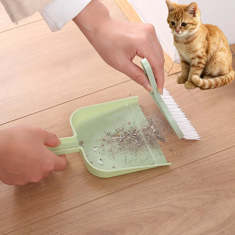Mini Dustpan and Brush Set for Pet Hair Small Hand Broom and Dustpan Portable Pet Cleaning Tool for Cat Litter Dog Food Crumbs