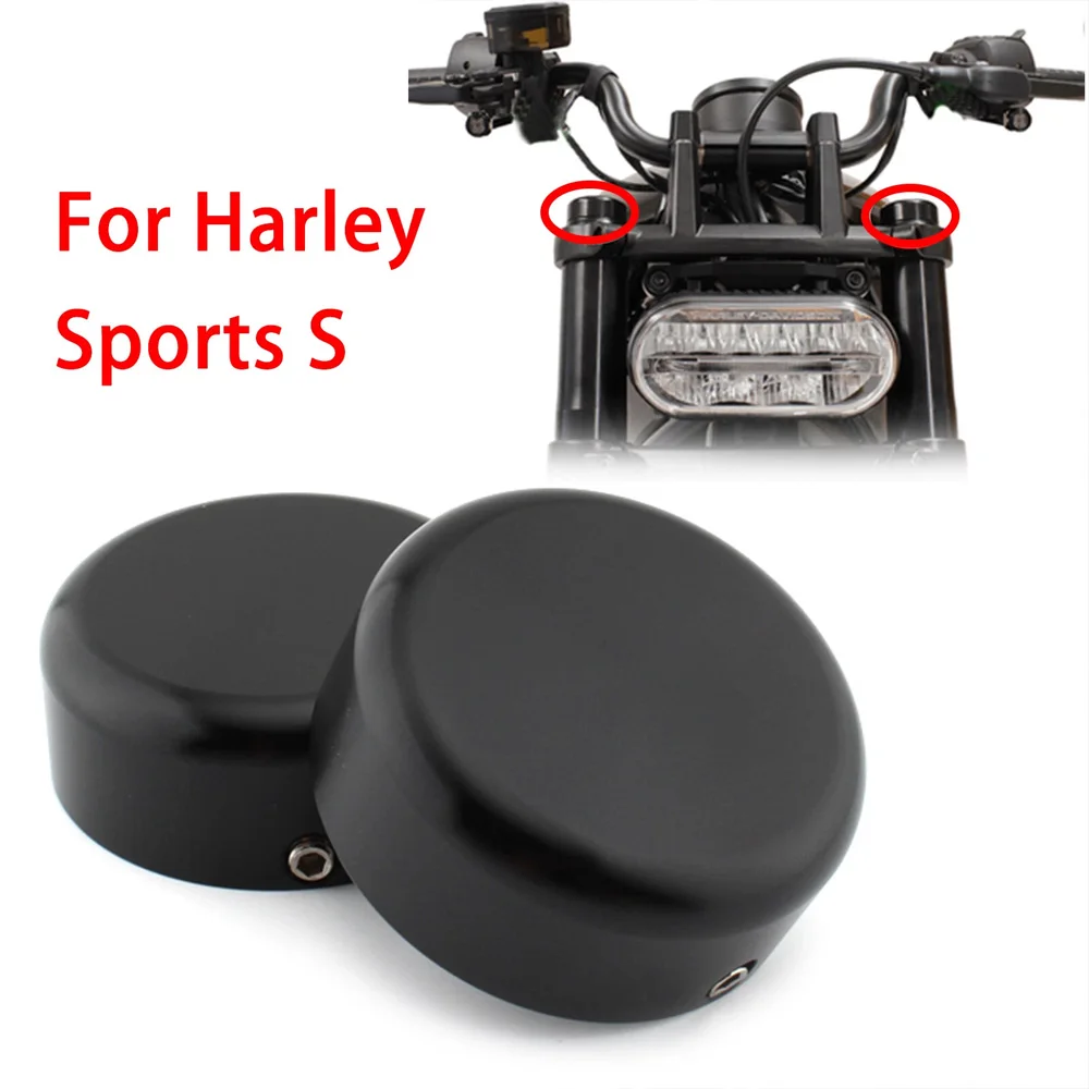 

1Pair Black Motorcycle Front Fork Cover Caps Aluminum For Harley Sportster S 1250 RH1250 S 2021 2022 2023