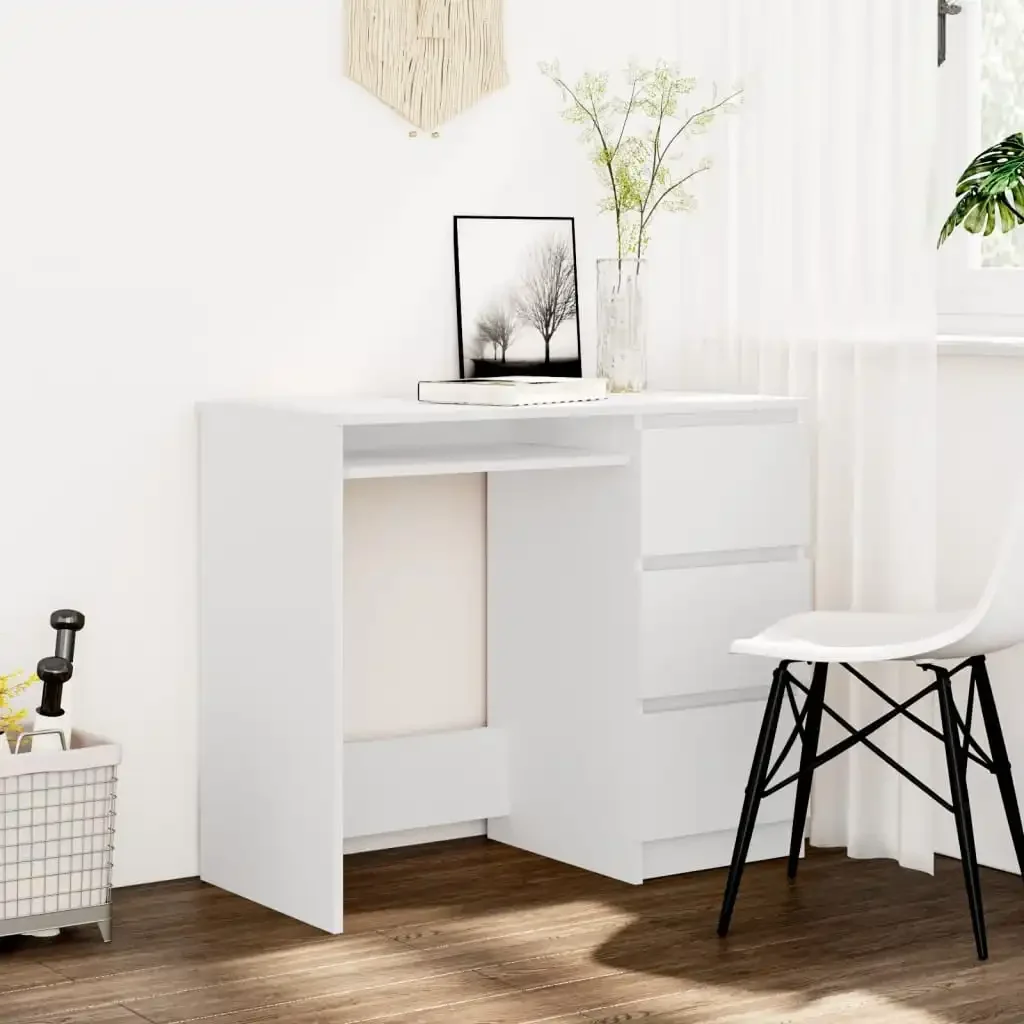 Why the White 90x45x76 cm Agglomerated Office Desk Is the Best PC Computer Table for Home Workspaces in 2024