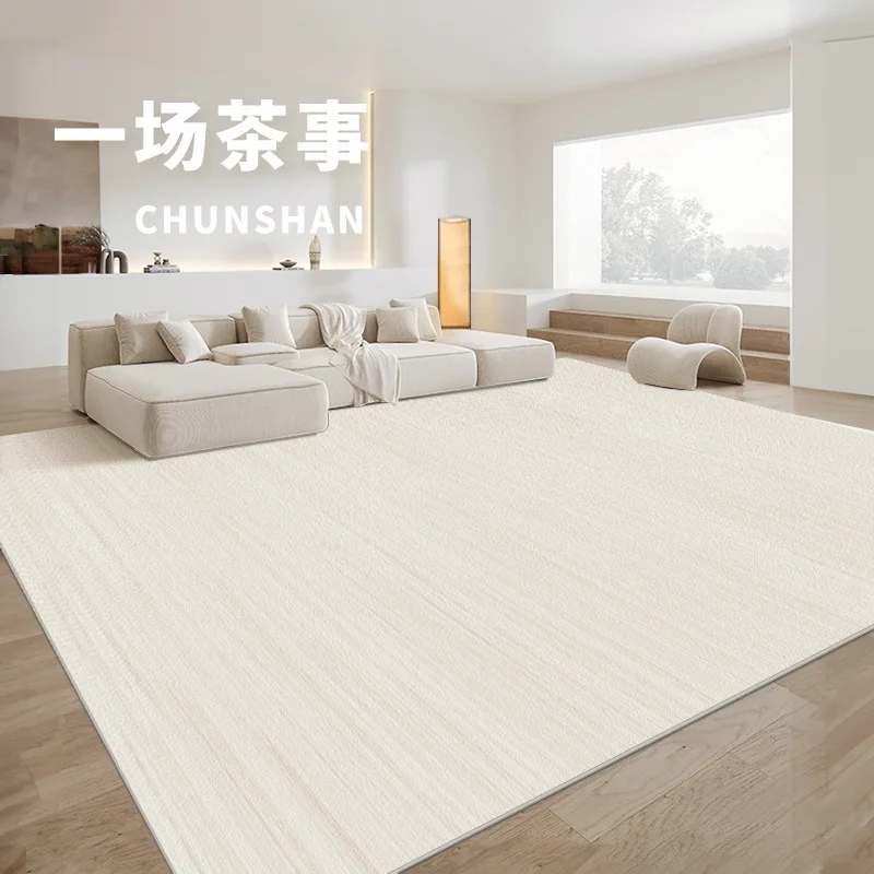 

Solid Color Carpet Bedroom Bed Large Area Carpet Fully Covered Sofa Coffee Table Light Luxury High-End Carpet