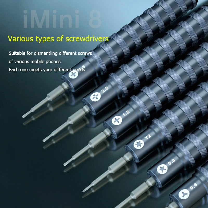 ميكانيكي iMini 8 مجموعة مفكات إصلاح دقيقة مع لقم مغناطيسية آيفون أندرويد اللوحي شاشة LCD تفكيك أداة فتح