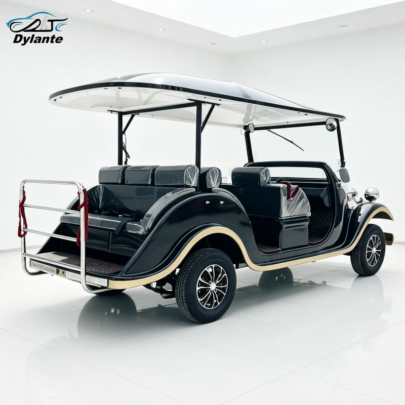 

Высококачественный винтажный электрический гольф-кар, классический экскурсионный автомобиль на 11 мест, 72В 4кВт, разрешенный для дорог общего пользования, ретро-автомобиль