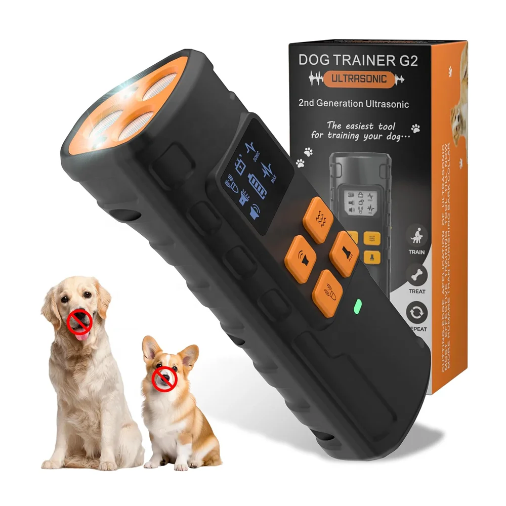 

Rechargeable 2200mah LCD Dog Repeller Training Device Ultrasonic Anti-Barking Dog Barking Control Device