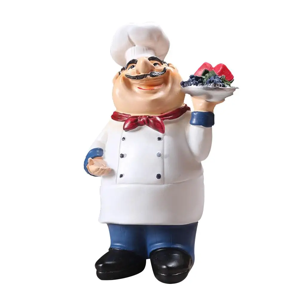 Resin Craft Kitchen Chef Figurines Restaurant Cafe Home Desktop Decoration