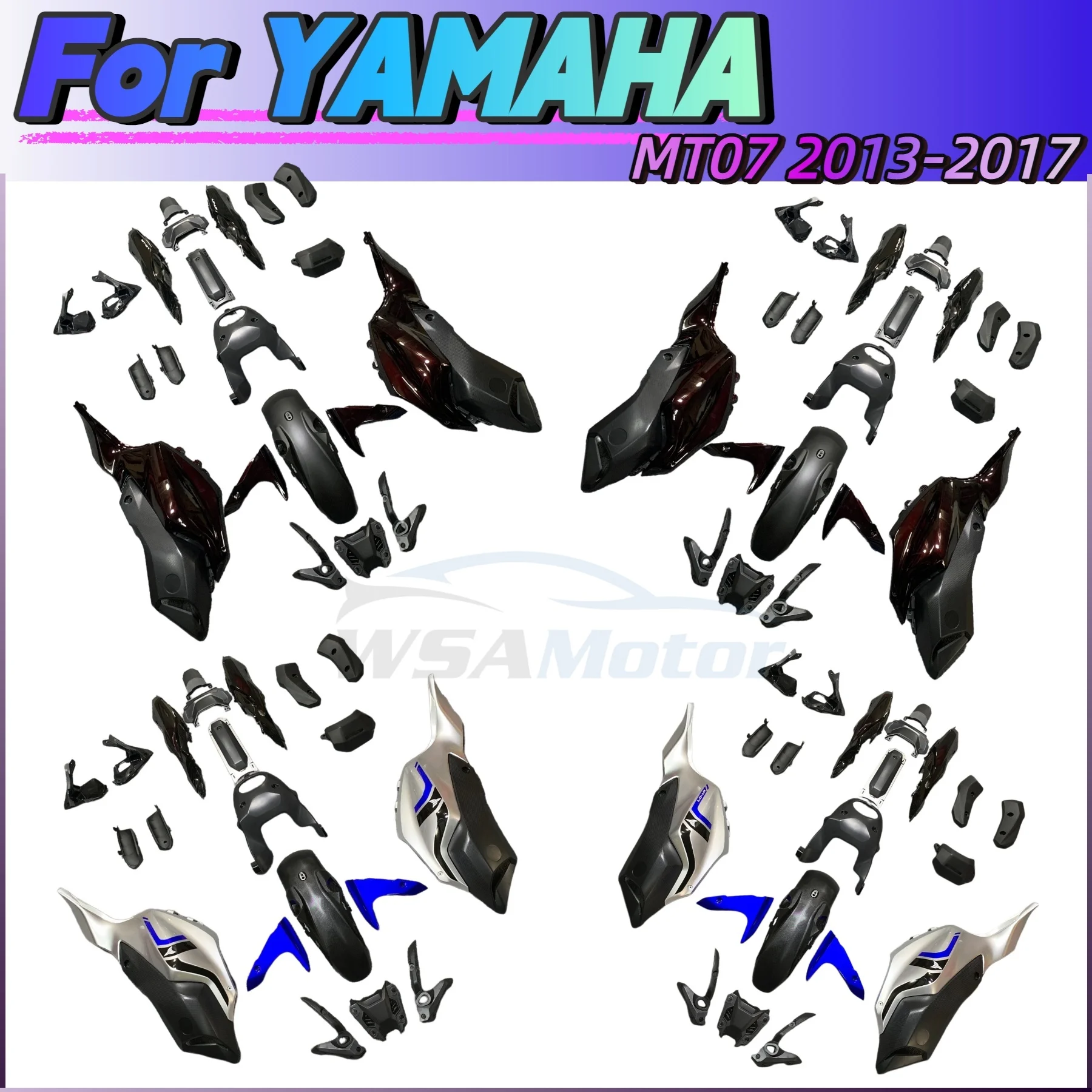 

For YAMAHA MT07 FZ-07 2013 2014 2015 2016 2017 Fairings FZ 07 2013 2014 2015 2016 2017 Motorcycle Parts Fairing Kit