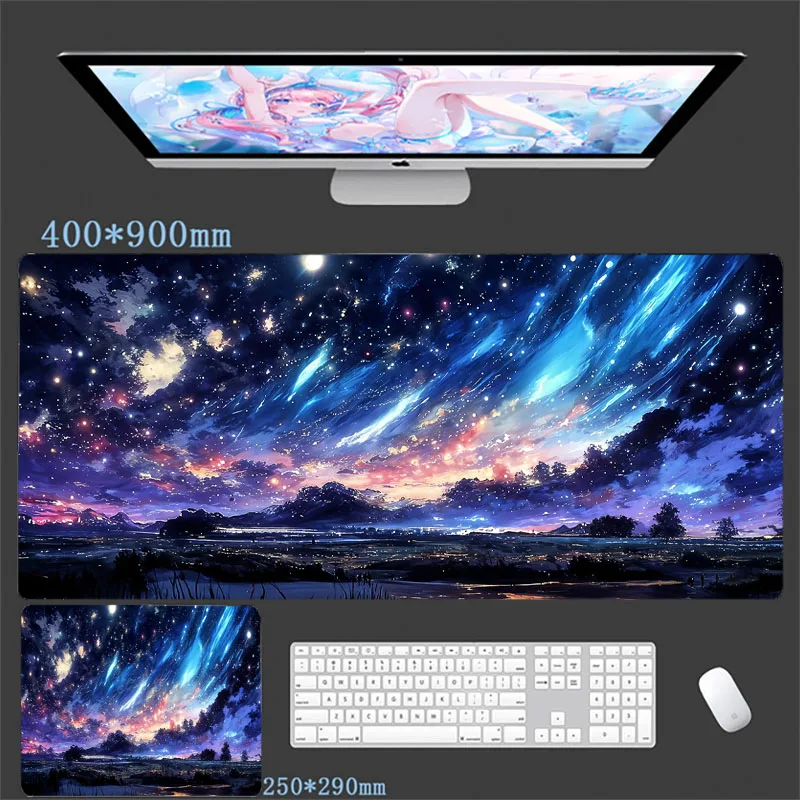 Starry Sky Mouse Pad Colourful and Stylish Design Large Non-Slip Computer Office Table Mats Keyboard Accessories Long Carpet Rug