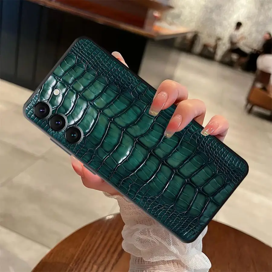 Crocodile Skin Texture Black Soft Phone Cover Case for Samsung Galaxy A26 A72 A24 A55 A22 A52 A25 A71 A36 A41 A35 A32 A23 A53