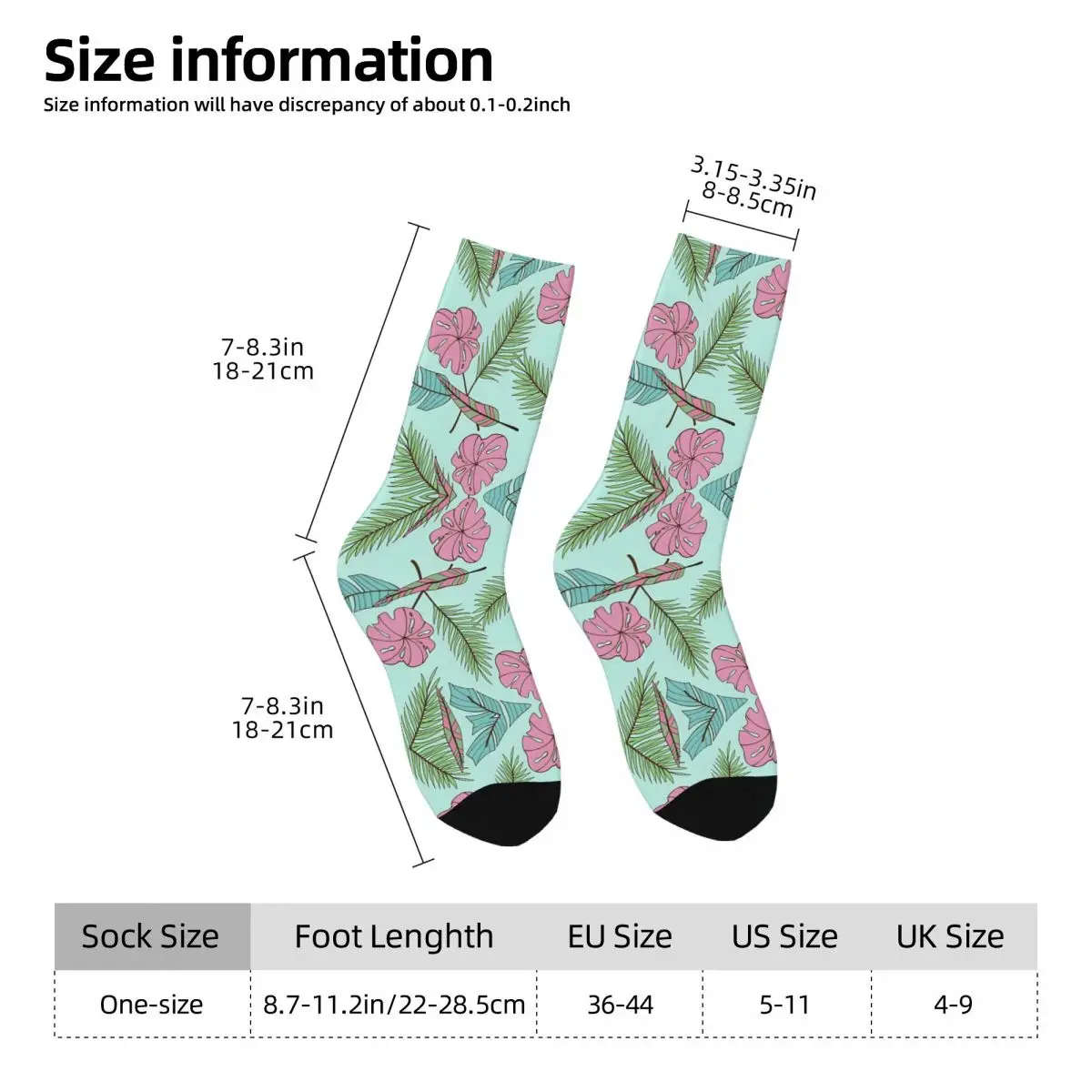 Coral Pink And Cyan Green Palm Monstera Tropical Leaves Pattern Comforter Kawaii Socks Sports Cartoon Pattern Socks