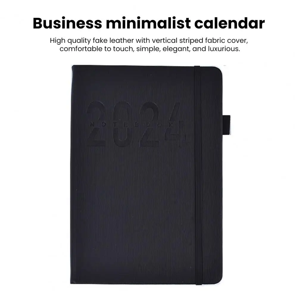 to December Planner Thick Paper Planner 2024 Planner Faux Leather Hardcover Colorful Monthly Index Elegant Journal Student