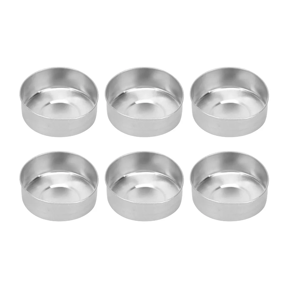 50 Pcs Aluminum Tea Light Cups Sliver Heat Resistant Candle Mold Container 1.37 X 1.37 X 0.55 in Portable Size