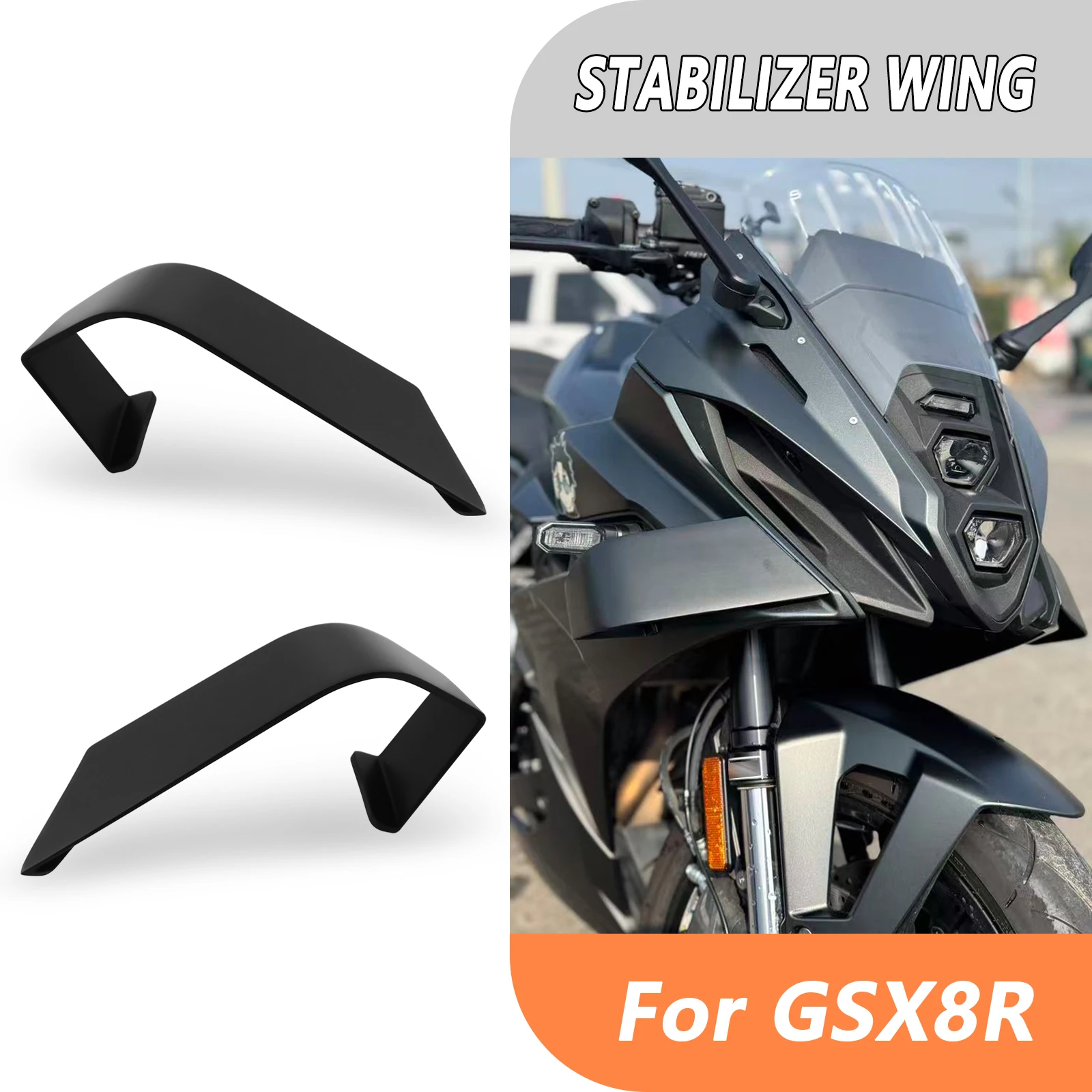

Спойлер переднего клюва, прижимная сила для мотоцикла, голые фронтальные спойлеры, крылышко, аэродинамическое крыло, передний спойлер для GSX8R 2024-2025