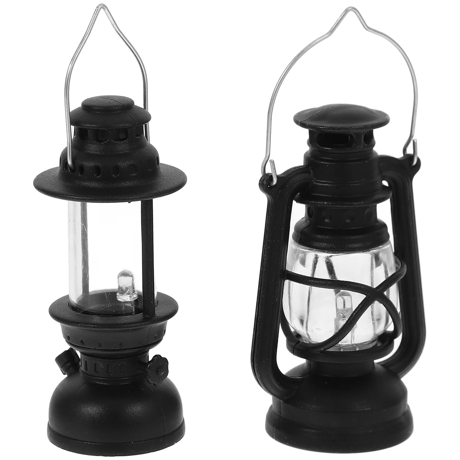 2 Pcs Retro Kerosene Lamp Decoration Tiny House Oil Supplies Mini Home Decorations Prop