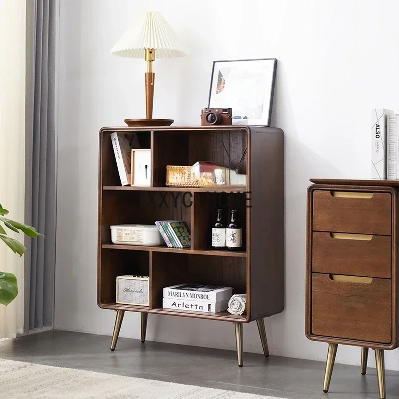 

Низкая книжная полка в скандинавском стиле, современная минималистичная мебель для кабинета