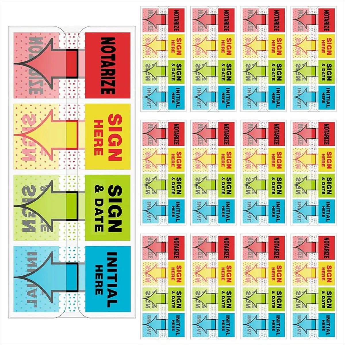 COFA 500 Pcs Sign Here Stickers Notarize Initial Here Sign and Date Tabs Stickers Flags for Office School Students Notebook