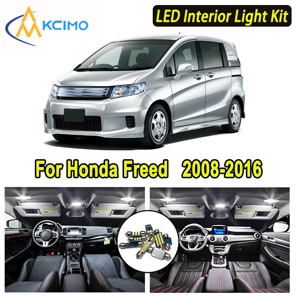 

Kcimo LED For Honda Freed 2008 2009 2010 2011 2012 2013 2014 2015 2016 Premium Bright LED Interior Dome Map Trunk Light Kit Car