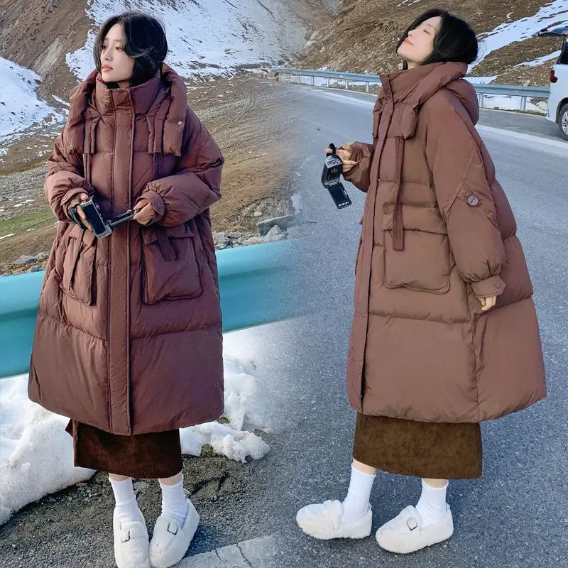 Winter New Women's Down Jacket Warm Hooded Commuter Oversize Parker Down Jacket