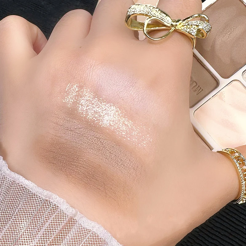 【AD】Four Color Chocolate Eyeshadow Palette With Pearl Luster Fine Glitter Matte Blending Highlight Makeup Affordable Eye Makeup