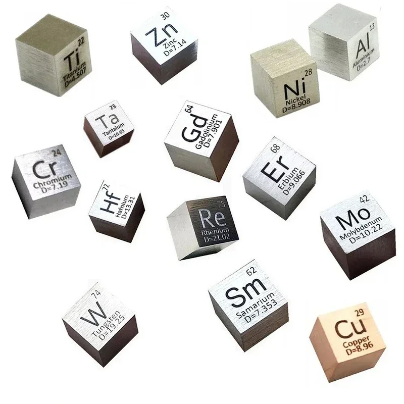 Element Cube 10mm Pure Density 99.95% Metal Collections C Al Ti Fe Mg Cr V Ta Si Hand Made DIY Hobbies Crafts Display