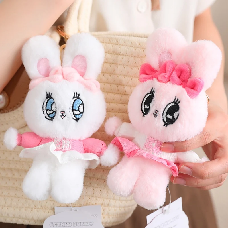 Kawaii Cartoon High Quality Rabbit Plush Doll Pendant Pillow Pink Purple White Big Eyes Rabbit Plush Toy For Girls Birthday Gift