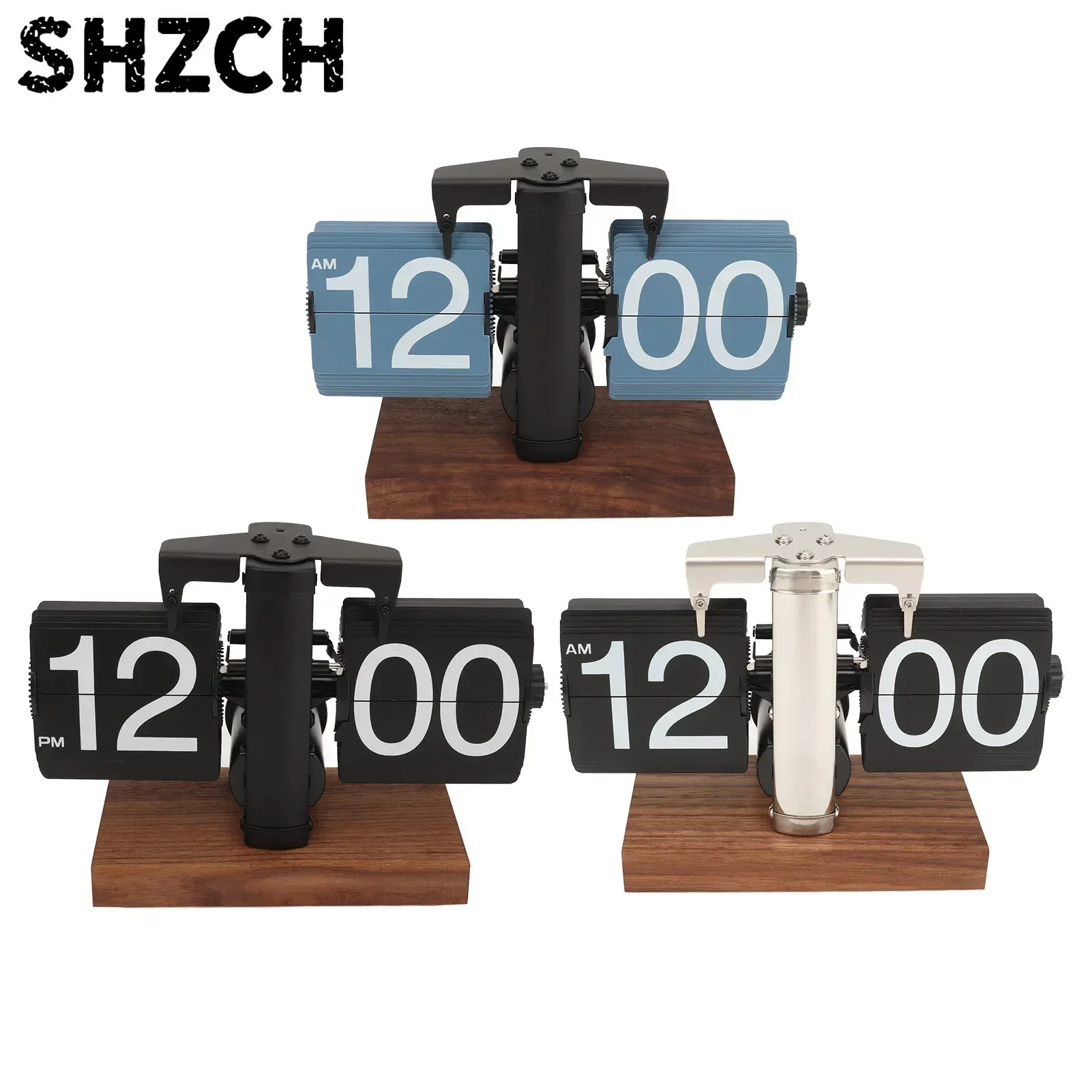 Retro Flip Clock Easy To Read  Base Automatic Digital Flip Down Clock Vintage Battery Operated Mechanical for Office