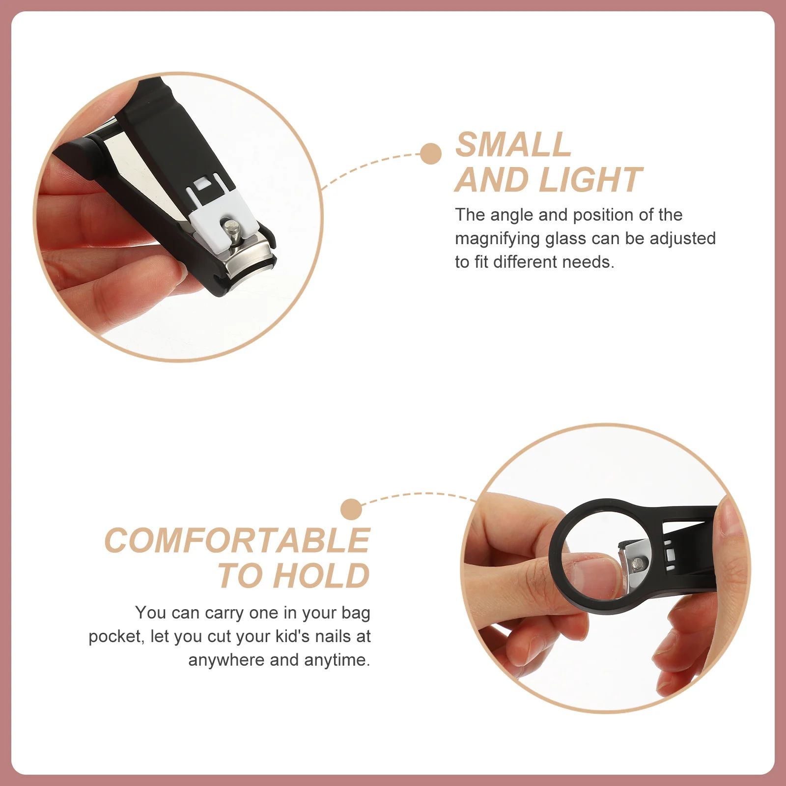 

Magnifying Glass Nail Clipper Rust-Proof Stainless Steel Portable Fingernail Toe Nail Cutter Adjustable Lens Senior
