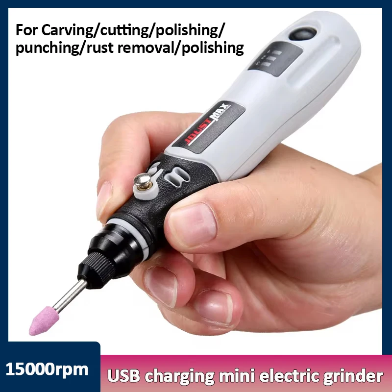 Rechargeable Variable Speed Mini Grinder Set USB Charging Electric Drill Engraving Pen Rotary Tools Kit for Polished Carving