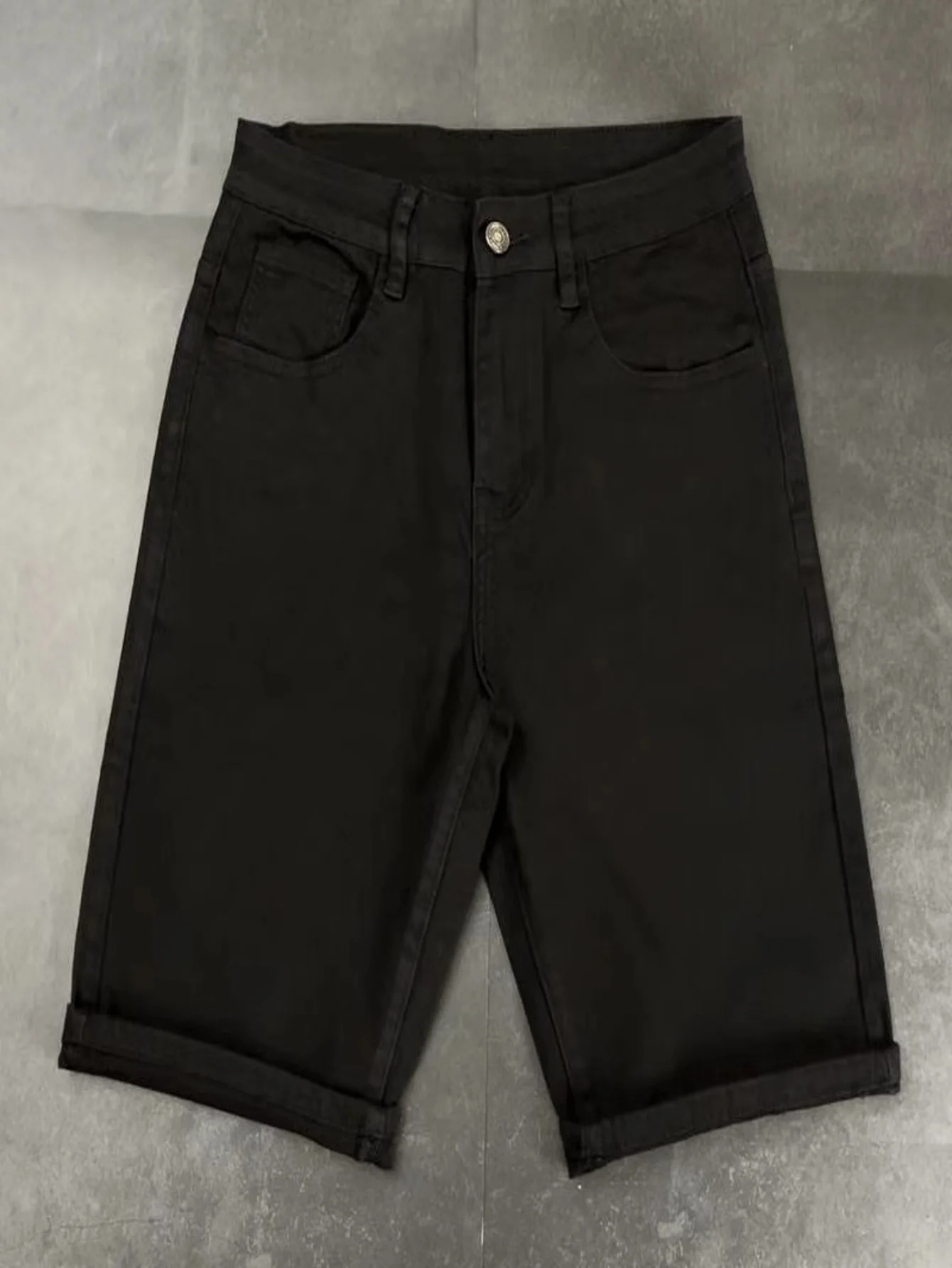 

Мужские черные облегающие джинсовые шорты-джоггеры для мужчин, городской модный стиль