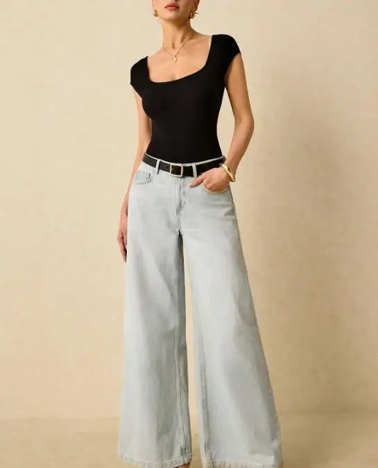 

Bodysuit Women 2026 Spring Summer New Solid Color Square Neck Short Sleeved Backless Casual Slim Fit Knitted Bodysuit Top