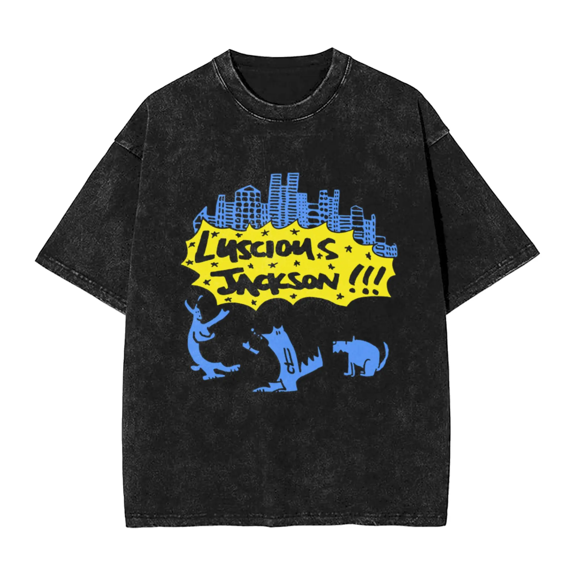 Blue Town Building Rap Rock Classic Comfort A T-Shirt Oversized Short Sleeve Men's Women's Cotton Tees Tops
