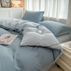 1pc Pure Color Duvet Cover Single Double Size Bed Cover Bedding Comforter Case Soft Quilt Cover (No Pillowcase No Sheet)