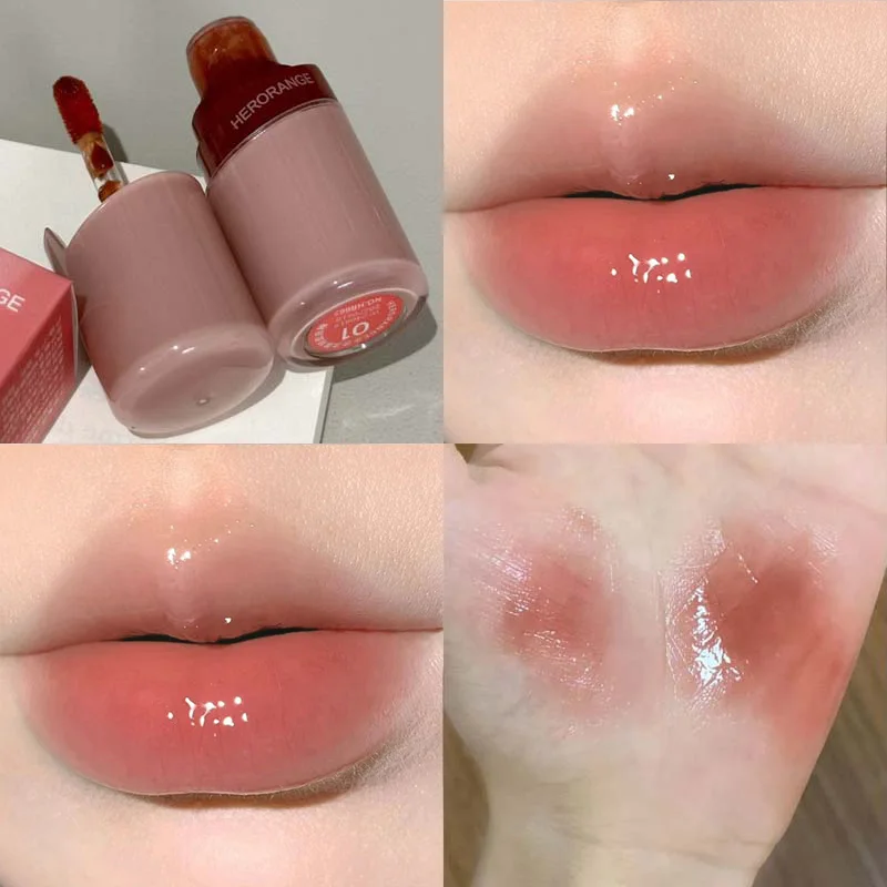 HERORANGE Water Wave Yinglu Mirror Lipstick Durable and Not Easy to Fade Korean Pure Desire Water Light Glass Lipstick for Women