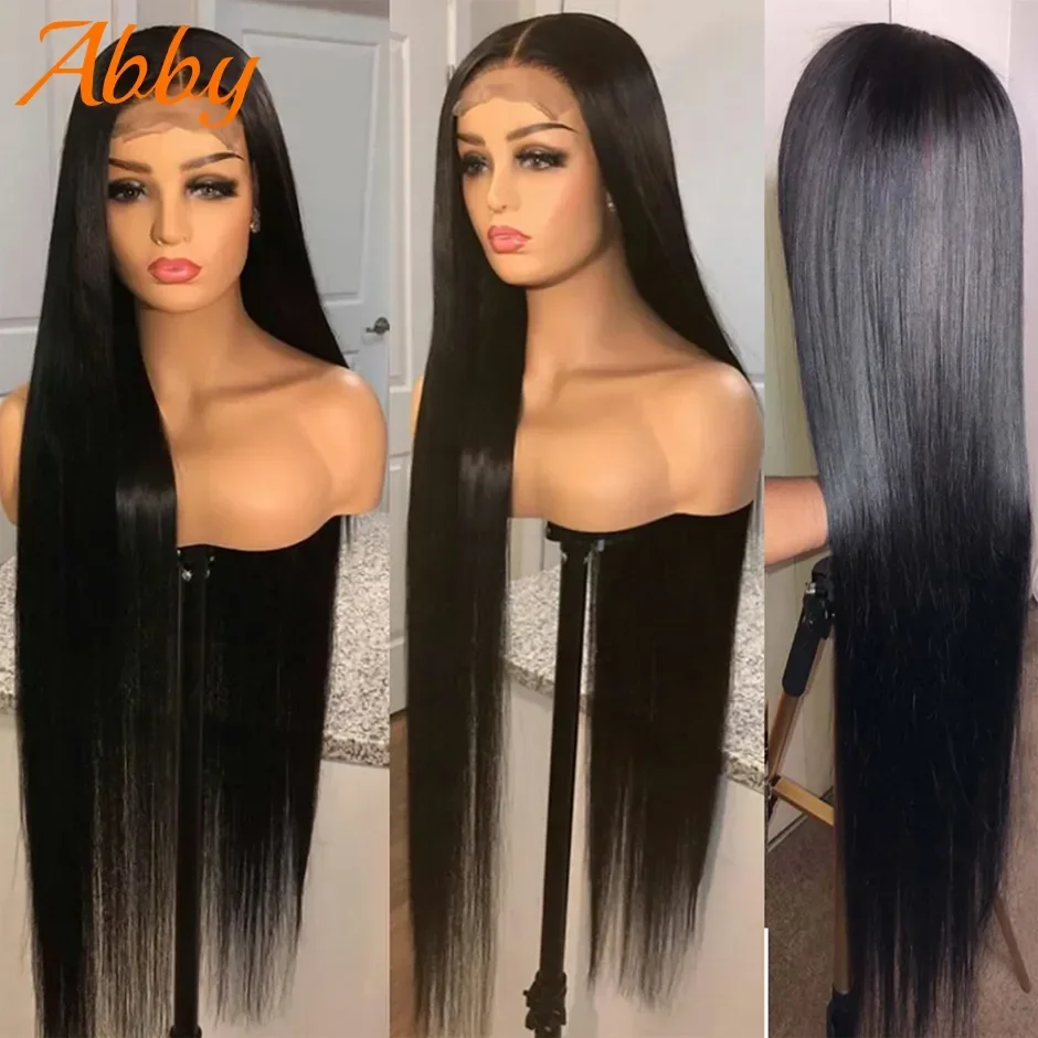 ABBY Hair Long Straight Lace Front Wigs HD Transparent Lace Frontal Wig Full Lace For Women Human Hair Wigs