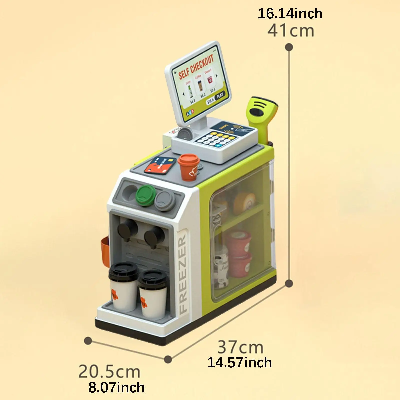 Kids Register Toy (46Pieces) Early Educational Fine Motor Skills Interactive Imagination Shopping Cashier for Gift Preschool