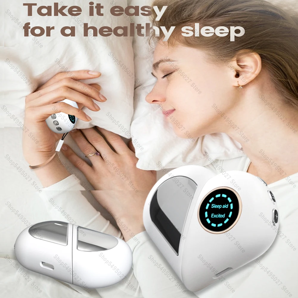 Handheld CES Sleep Aid Microcurrent EMS Pulse Device Hypnosis Insomnia Mental Stress Pressure Relief Anxiety Eliminat Relax