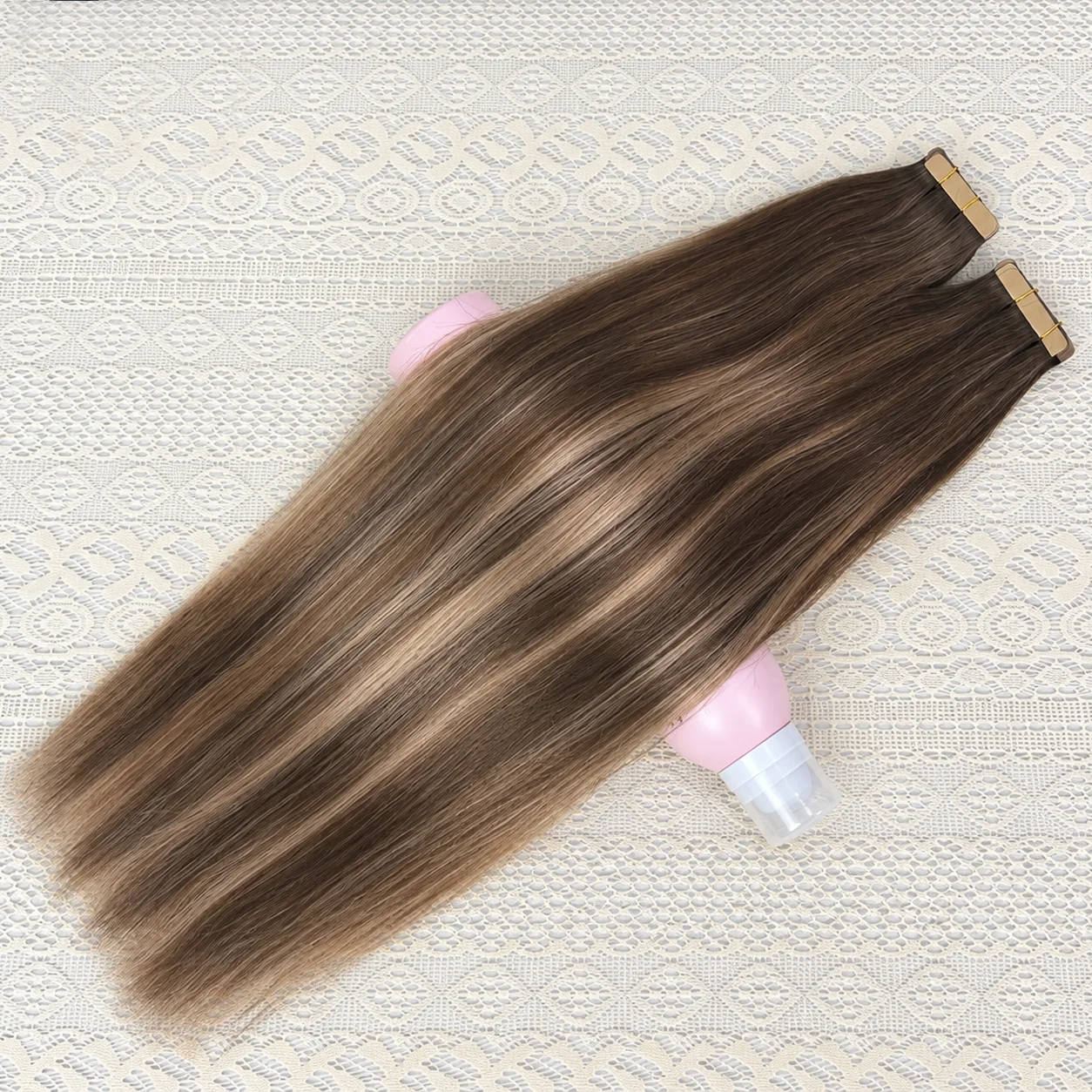 T427/P4 Colored Tape in Hair Extensions Human Hair 16-24 Inch Highlight Ombre Seamless Invisible Straight Hair 21Pcs/Pack Brazilian Skin Weft Tape PU Pure Hair 100% Human Hair For Women