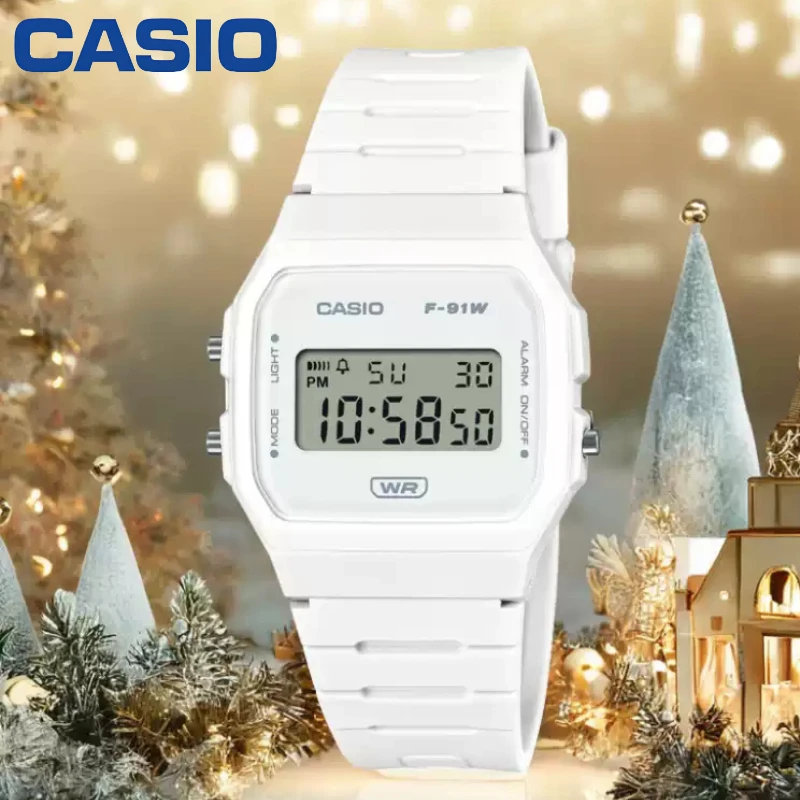Casio F‑91WB‑7A/2A Digital Sports Watch Bio‑Resin Band Shock‑Resistant Unisex Classic Wrist Watch