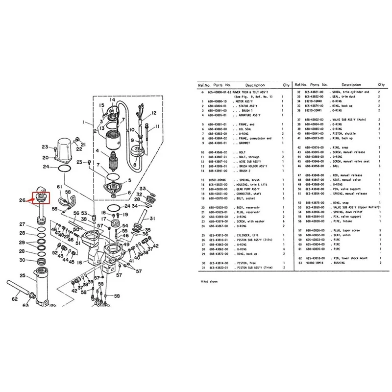 Tilt Cap Assy Replacement Spare Parts Accessories For 115-150-175-200HP Yamaha Outboard Motor 6E5-43810-01